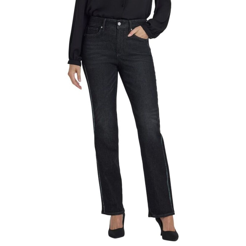 Nydj Womens  Petite Marilyn French Nightfall Straight Leg Jean